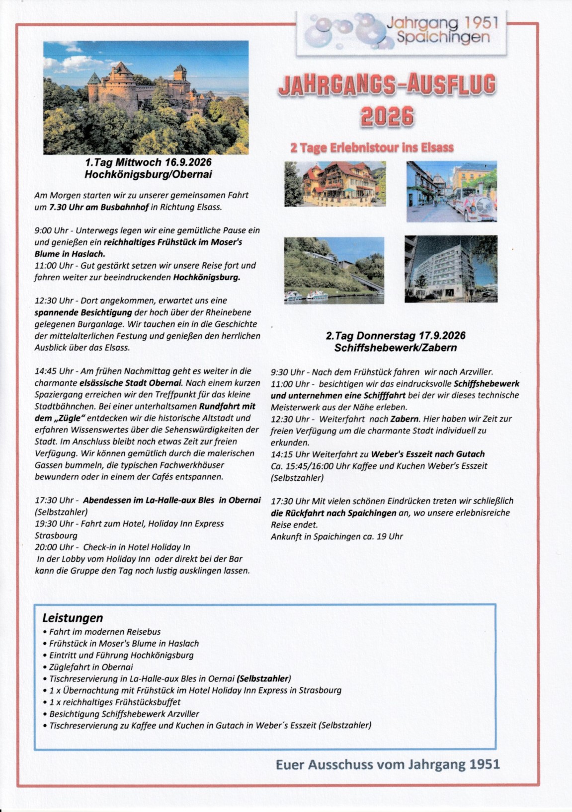 Programm Ausflug 2026